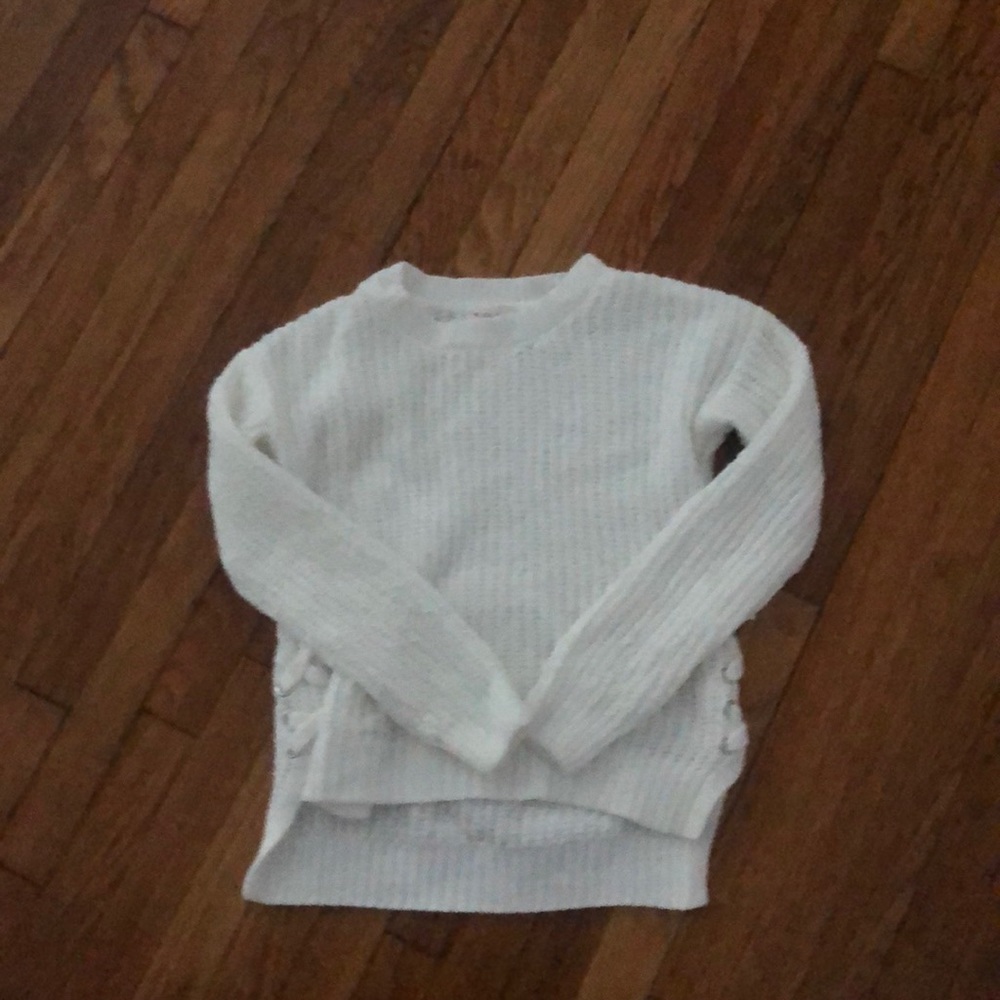 white sweater